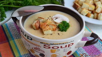 Сливочный суп-пюре с сыром с грибами
