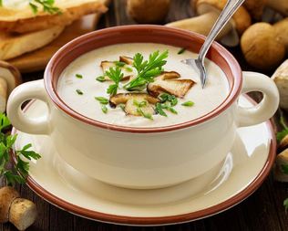 Суп пюре грибной с сыром