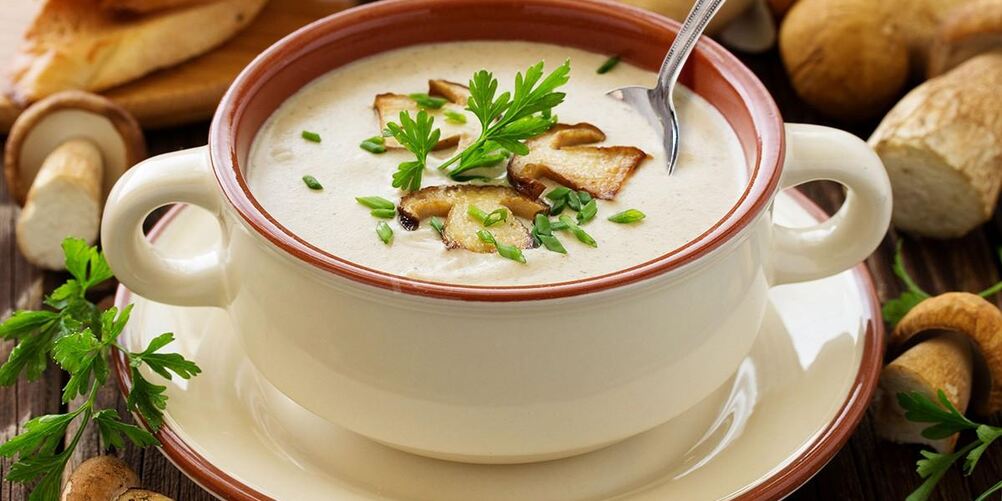 Рецепт суп пюре грибной с сыром