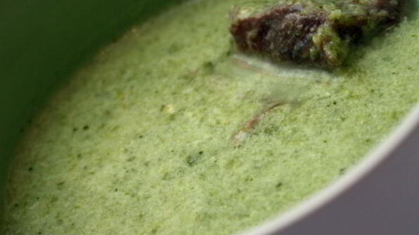 суп-пюре из брокколи и зеленой фасоли