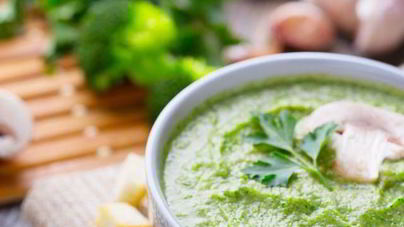 Суп-пюре из брокколи с грибами