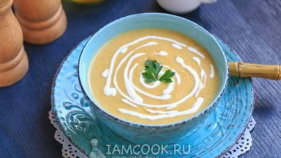 Суп-пюре из кабачков с плавленным сыром