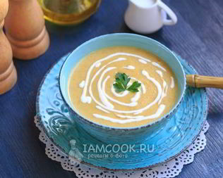 Суп-пюре из кабачков с плавленным сыром