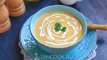 Суп-пюре из кабачков с плавленным сыром