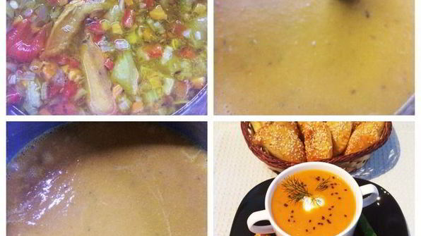 суп-пюре из печеных перцев