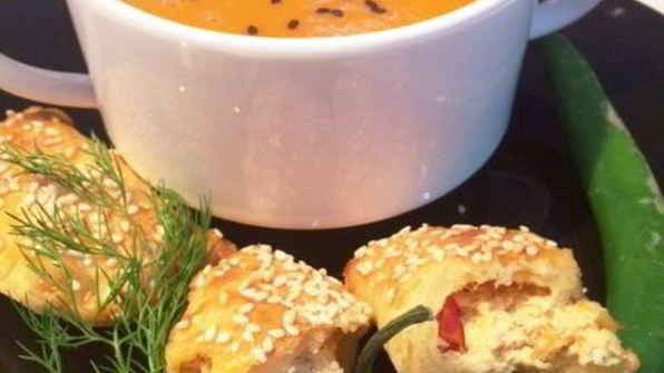 суп-пюре из печеных перцев