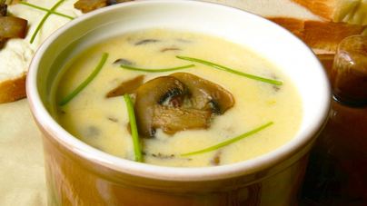 Суп-пюре из шампиньонов с плавленным сыром