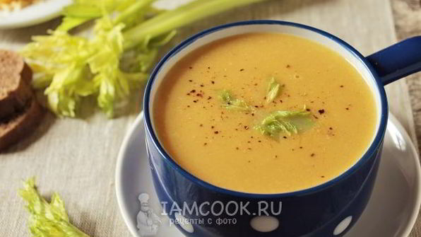 суп-пюре из стеблевого сельдерея