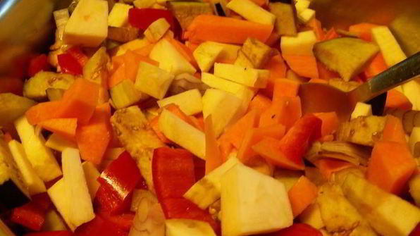 суп-пюре из тыквы и баклажанов