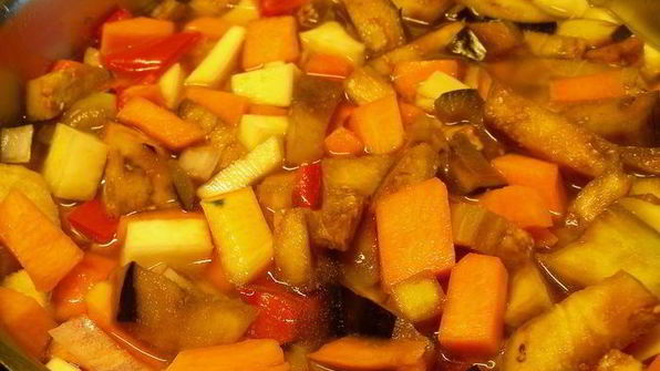 суп-пюре из тыквы и баклажанов