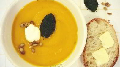 Суп пюре из тыквы с яблоком