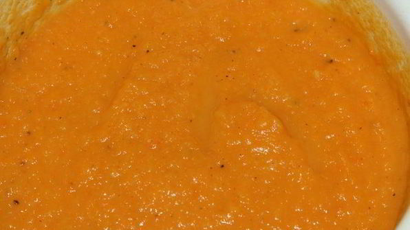 суп-пюре из запеченной тыквы с перцами