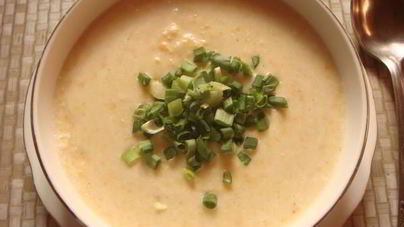 Суп-пюре с креветками и картофелем