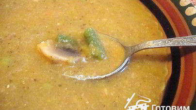 Суп-пюре с овощами и грибами без масла