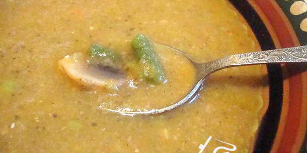 Рецепт суп-пюре с овощами и грибами без масла