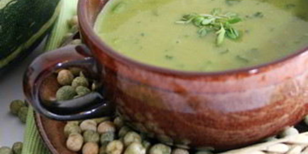 Рецепт суп-пюре с цукини и горошком
