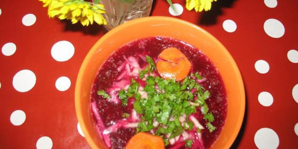 Рецепт свекольный суп-пюре на курином бульоне