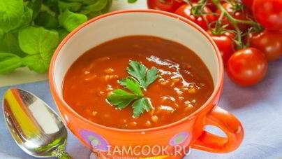Томатный суп-пюре с рисом