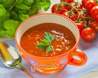 Томатный суп-пюре с рисом