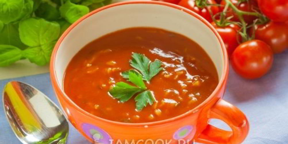 Рецепт томатный суп-пюре с рисом