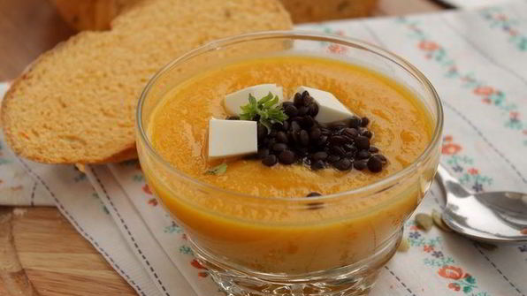 тыквенный суп-пюре с чечевицей