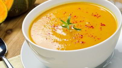 Тыквенный суп-пюре с плавленым сыром