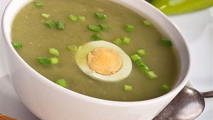 Венгерский суп-пюре из шпината со сливками