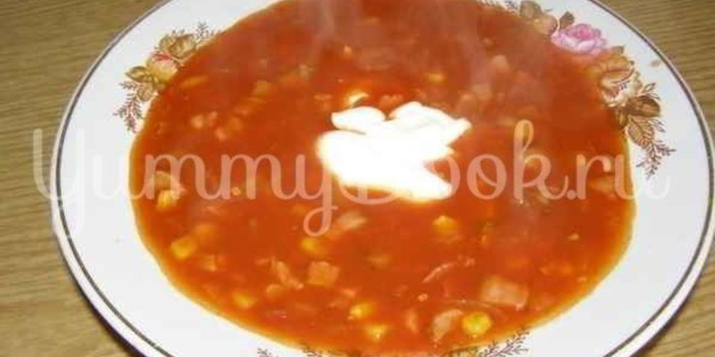 Рецепт суп томатный с кукурузой