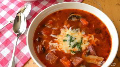 Суп в стиле пиццы