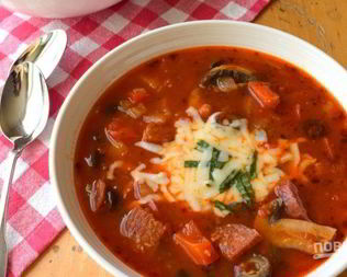 Суп в стиле пиццы