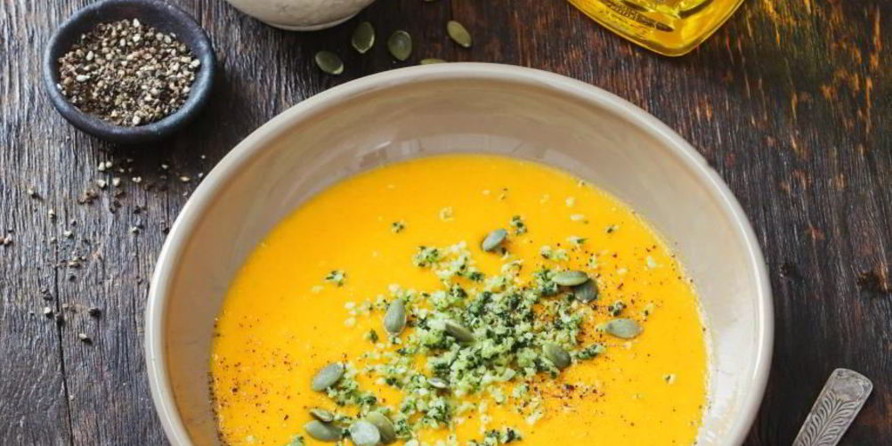 Рецепт тыквенный суп с ароматизированной кокосовой стружкой