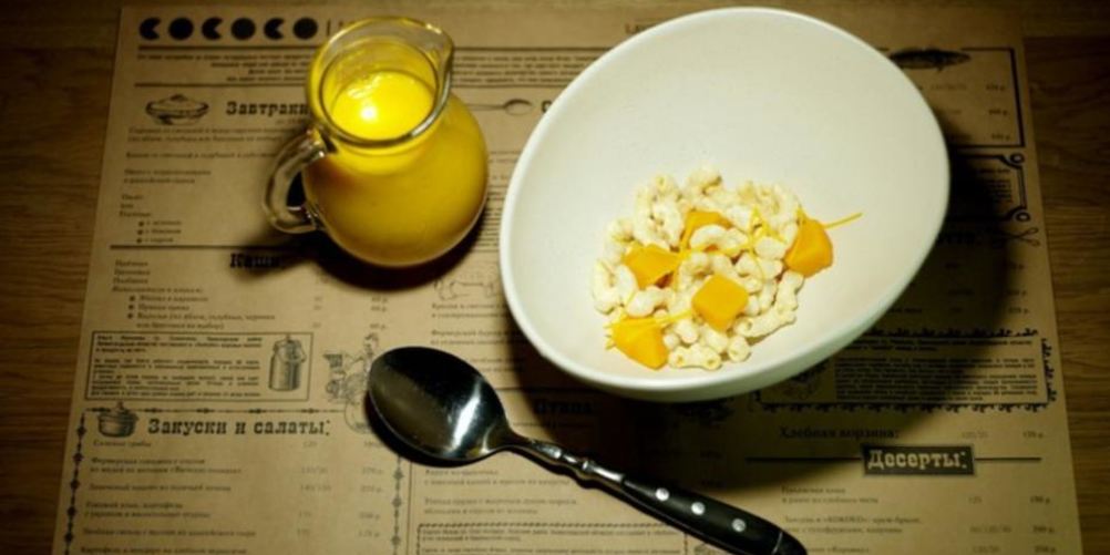 Рецепт тыквенный суп с копченым сыром и попкорном из макарон