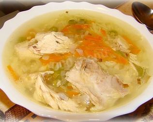 Вкусный суп с курицей и вермишелью