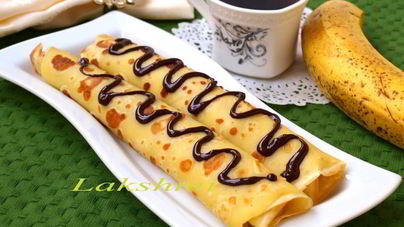 Блинчики фаршированные бананом