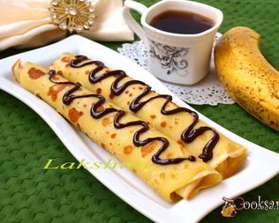 Блинчики фаршированные бананом