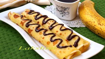 Блинчики фаршированные бананом