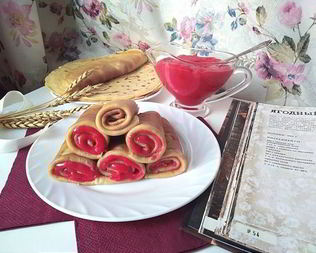 Блинчики Любимые с ягодным курдом