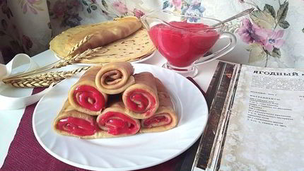 Блинчики Любимые с ягодным курдом