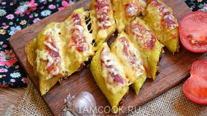 Блинчики на молоке с фаршем