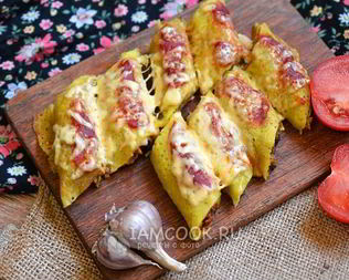 Блинчики на молоке с фаршем