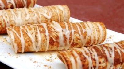 Блинчики с бананом и сгущенкой