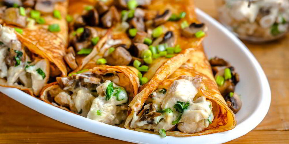 Рецепт блинчики с грибами и курицей