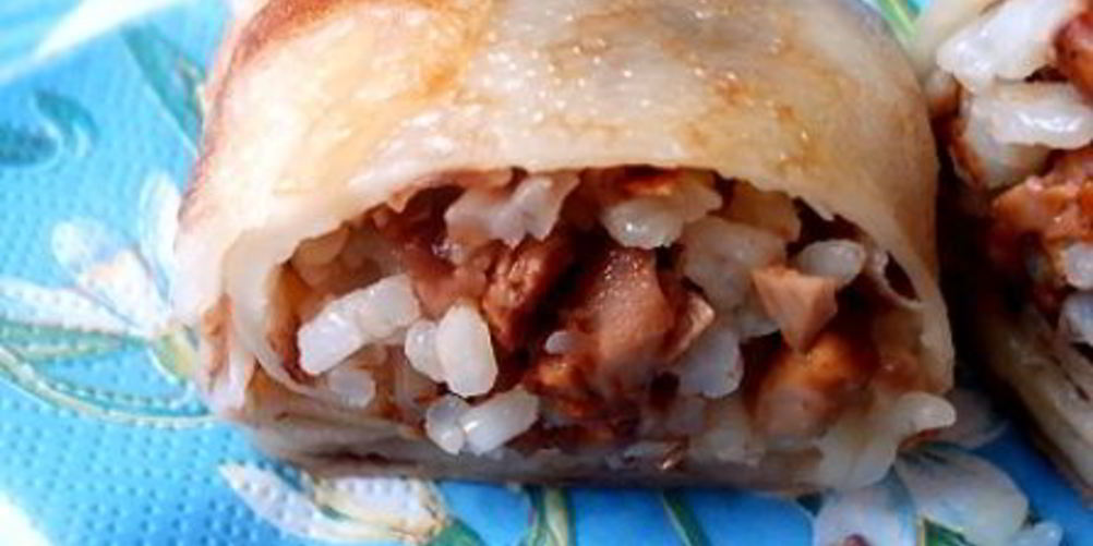 Рецепт блинчики с грибами и рисом