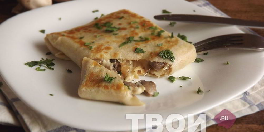Рецепт блинчики с грибами