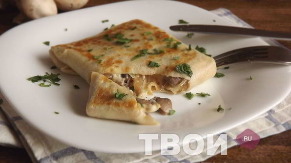 блинчики с грибами