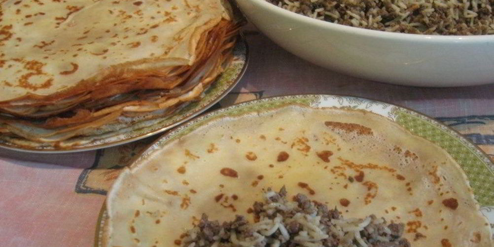 Рецепт блинчики с печенью и рисом