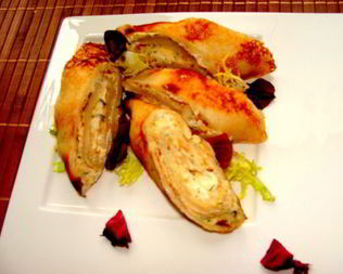 Блинчики с семгой на закуску