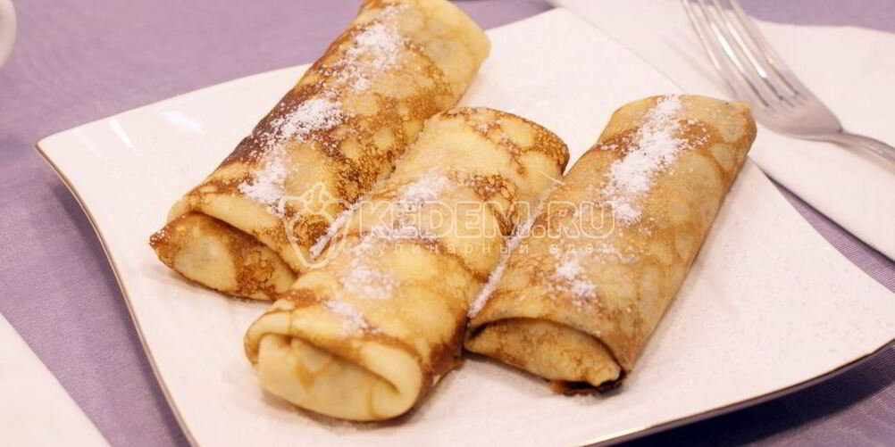 Рецепт блинчики с творогом и изюмом