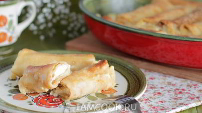 Блинчики с творогом запеченые в духовке