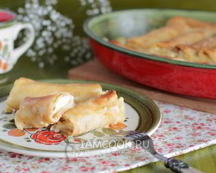 Блинчики с творогом запеченые в духовке